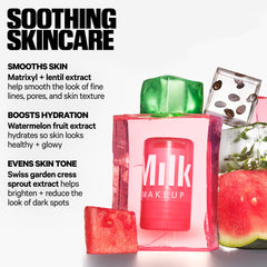 Milk Makeup Watermelon Jelly Glow Serum cap close-up emphasizes compact travel format