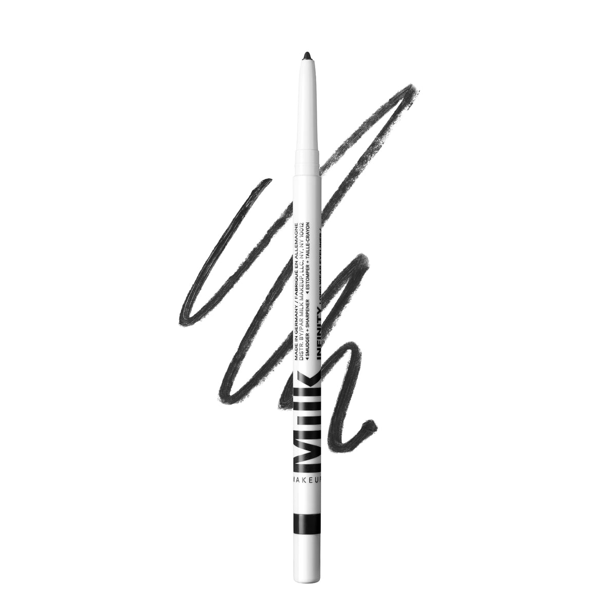 Milk Makeup Infinity eyeliner outer-space black cap close-up for precise twist-up use.