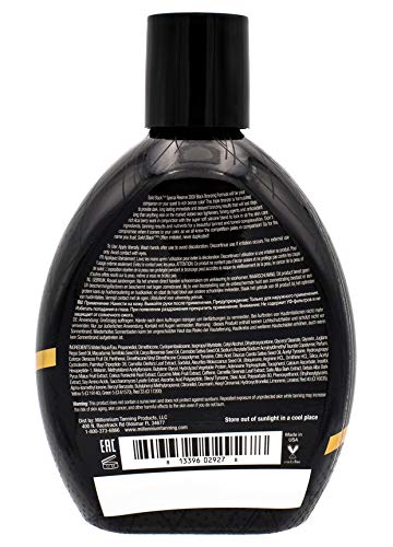 Millennium Tanning Solid Black 200X bronzer application for deep, even tan.