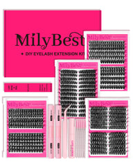 MilyBest 4 Styles Lash Clusters Kit close-up showing clusters for DIY volume