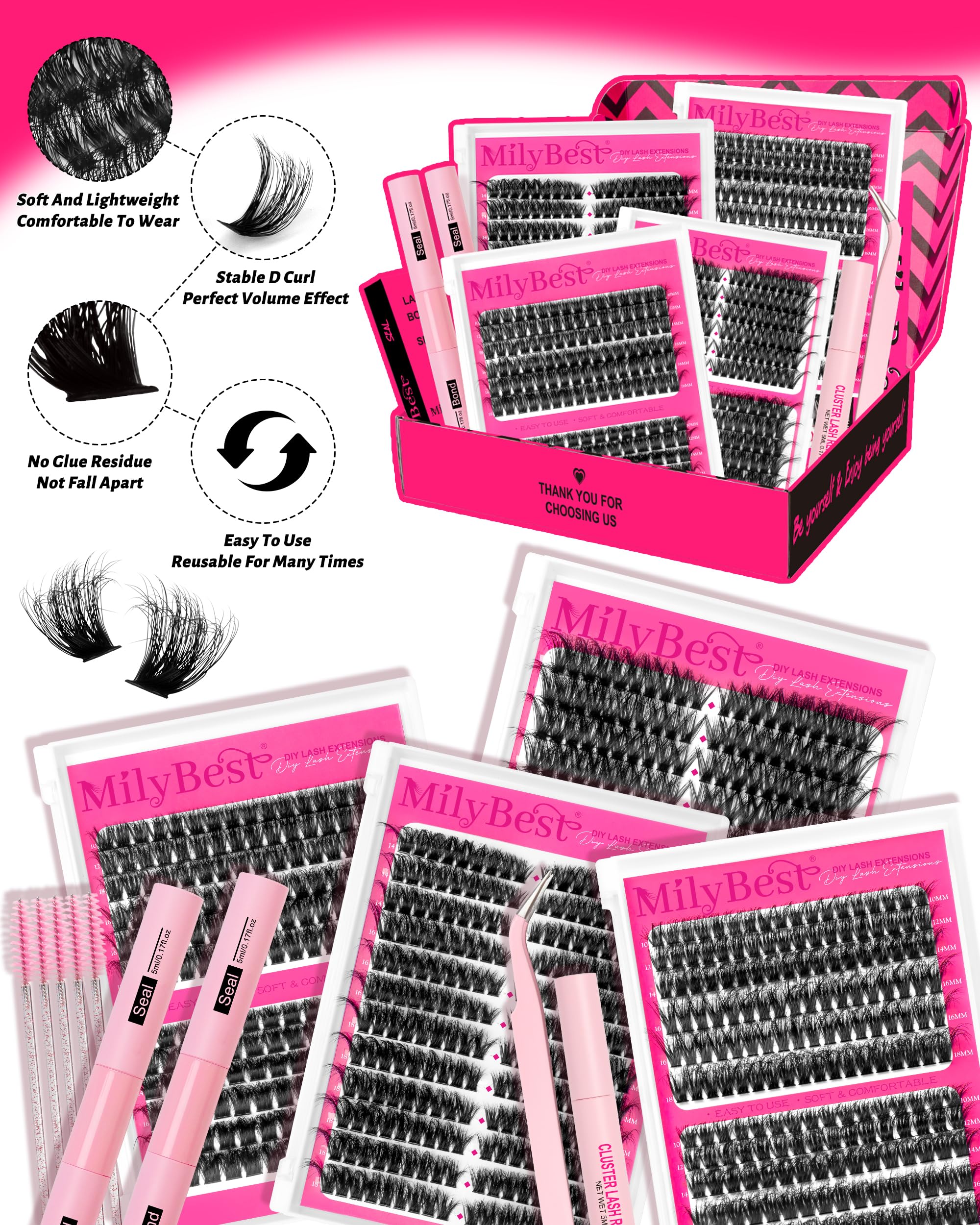 MilyBest Eyelash and Eyebrow Brushes for cleaning and grooming