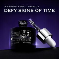 Mimmua Volume Up Serum under-eye area demonstrates gentle, hydrating treatment for delicate skin.