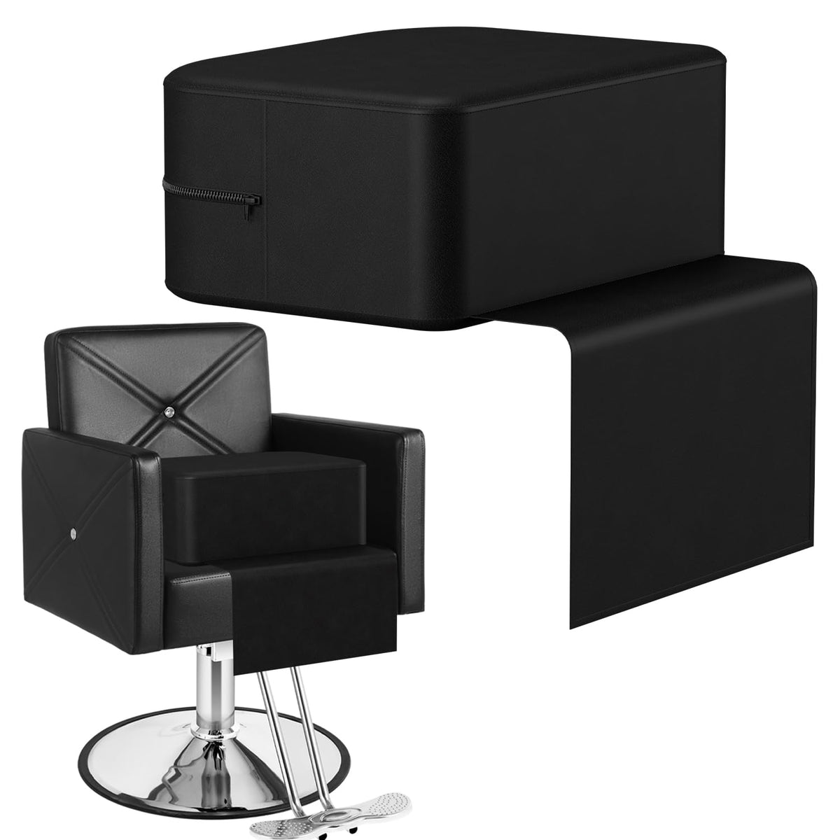 MIMWOW salon booster seat side-view shows compact comfort for kids during haircuts.
