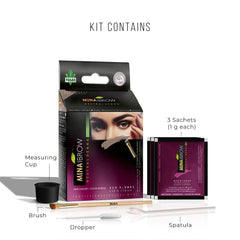 MINA ibrow henna ash blond brush included for easy at home tint
