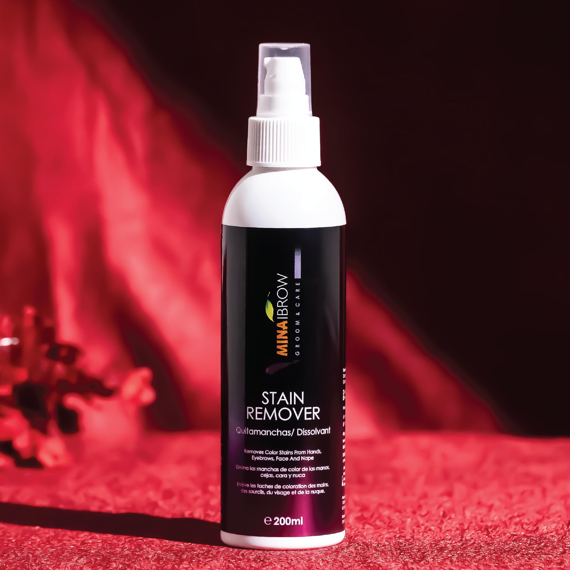 MinaiBrow Mina Stain Remover Himalayan Spring Water formula promotes gentle cleaning