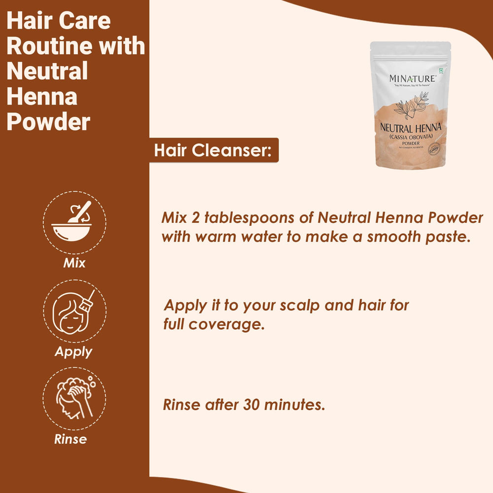 minature Pure Neutral Henna Powder 227g packaging labeled 100% herbal