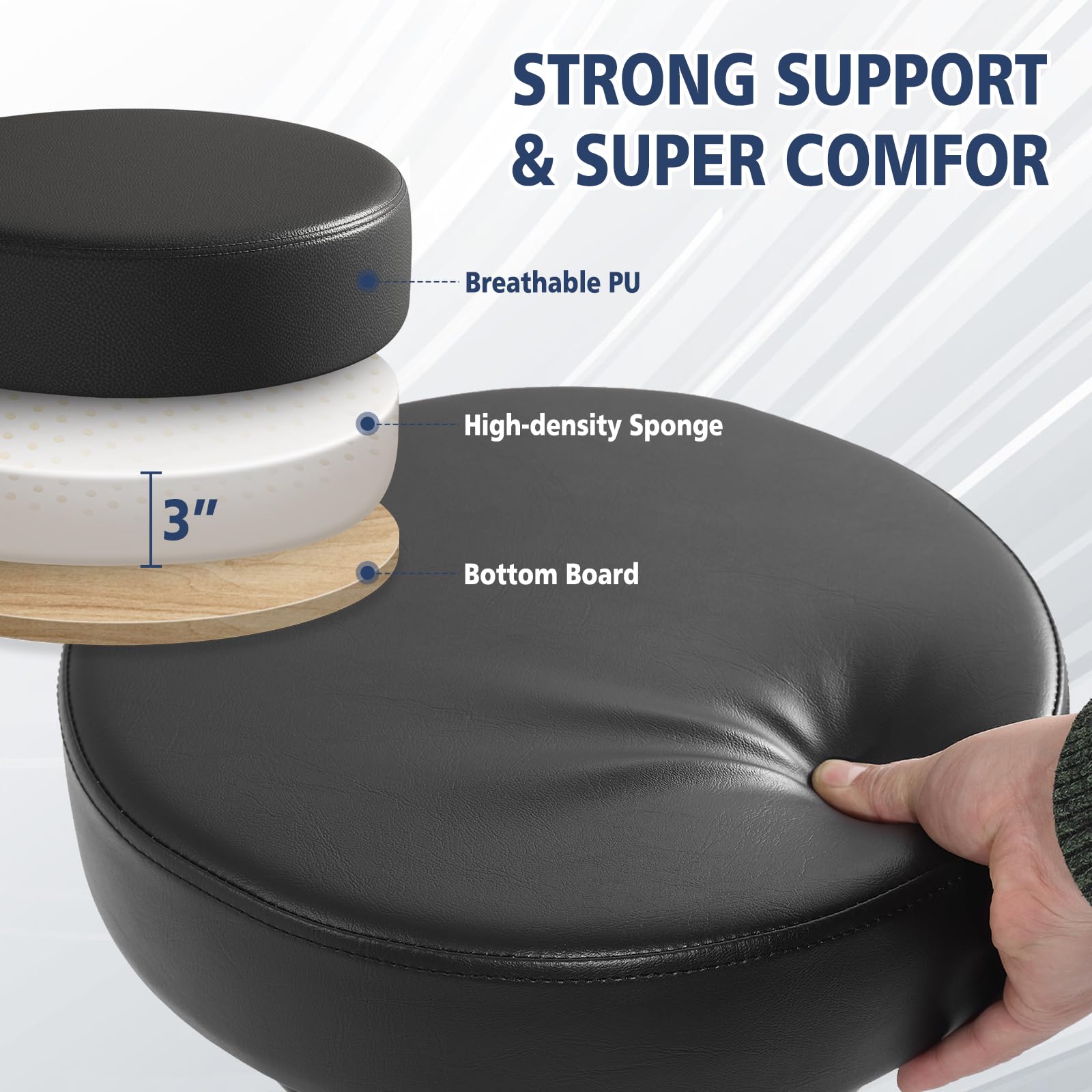 Mineloff adjustable-height stool adapts from 18.7 to 23.8 inches for versatile setups.