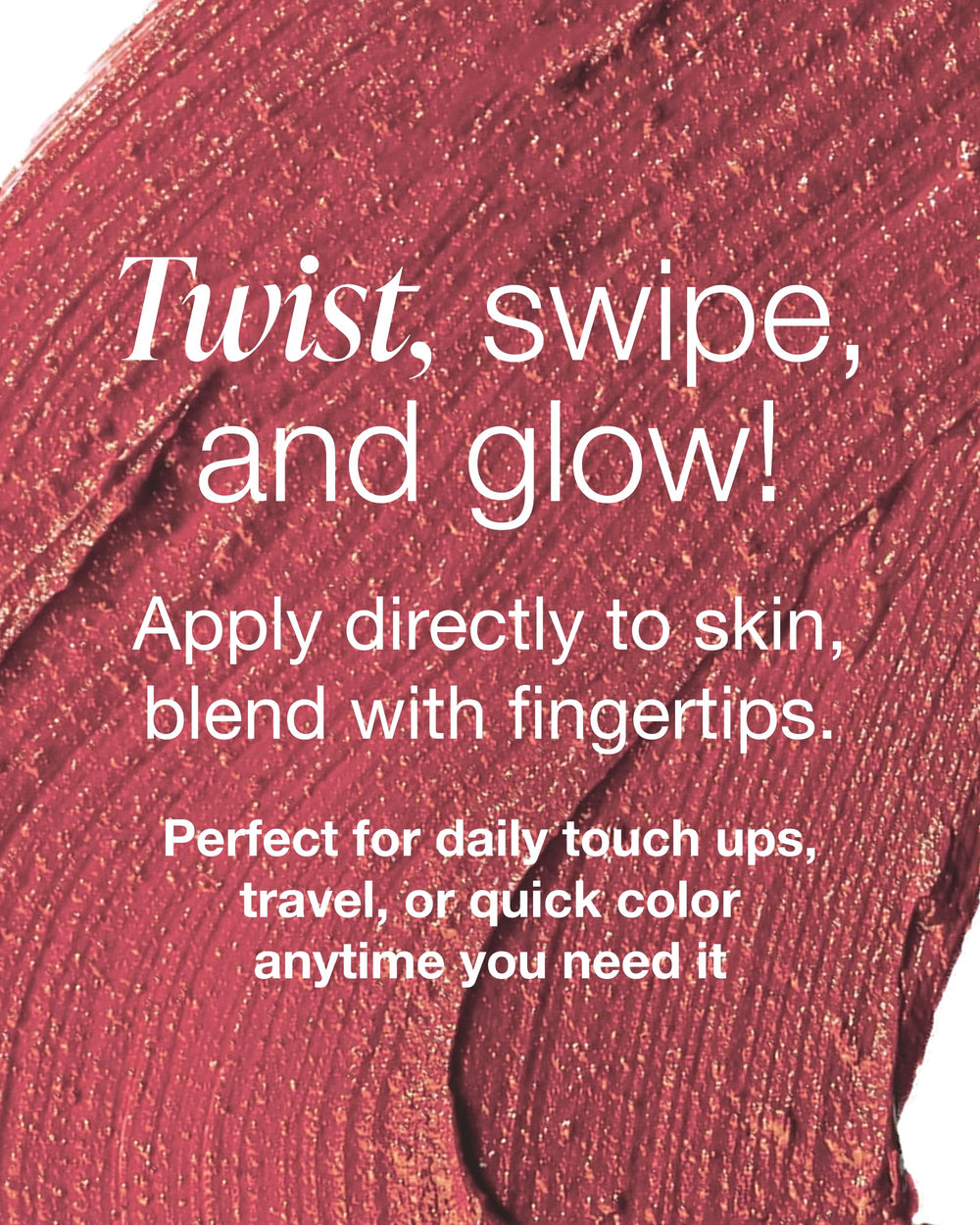 Mineral Fusion Color Stick Berry Glow close-up highlights creamy, non-greasy texture