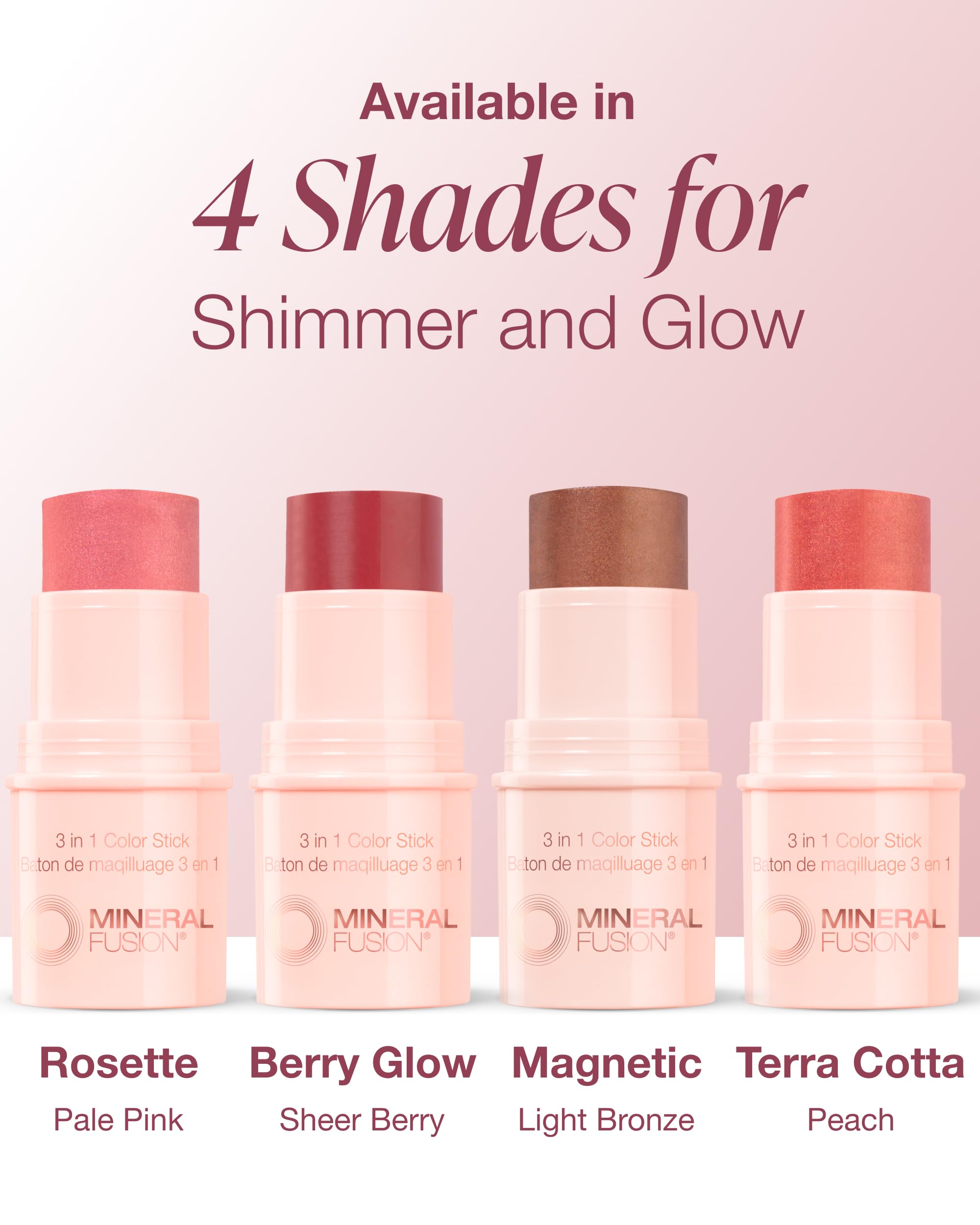 Mineral Fusion Color Stick Berry Glow packaging showcases travel-friendly twist design