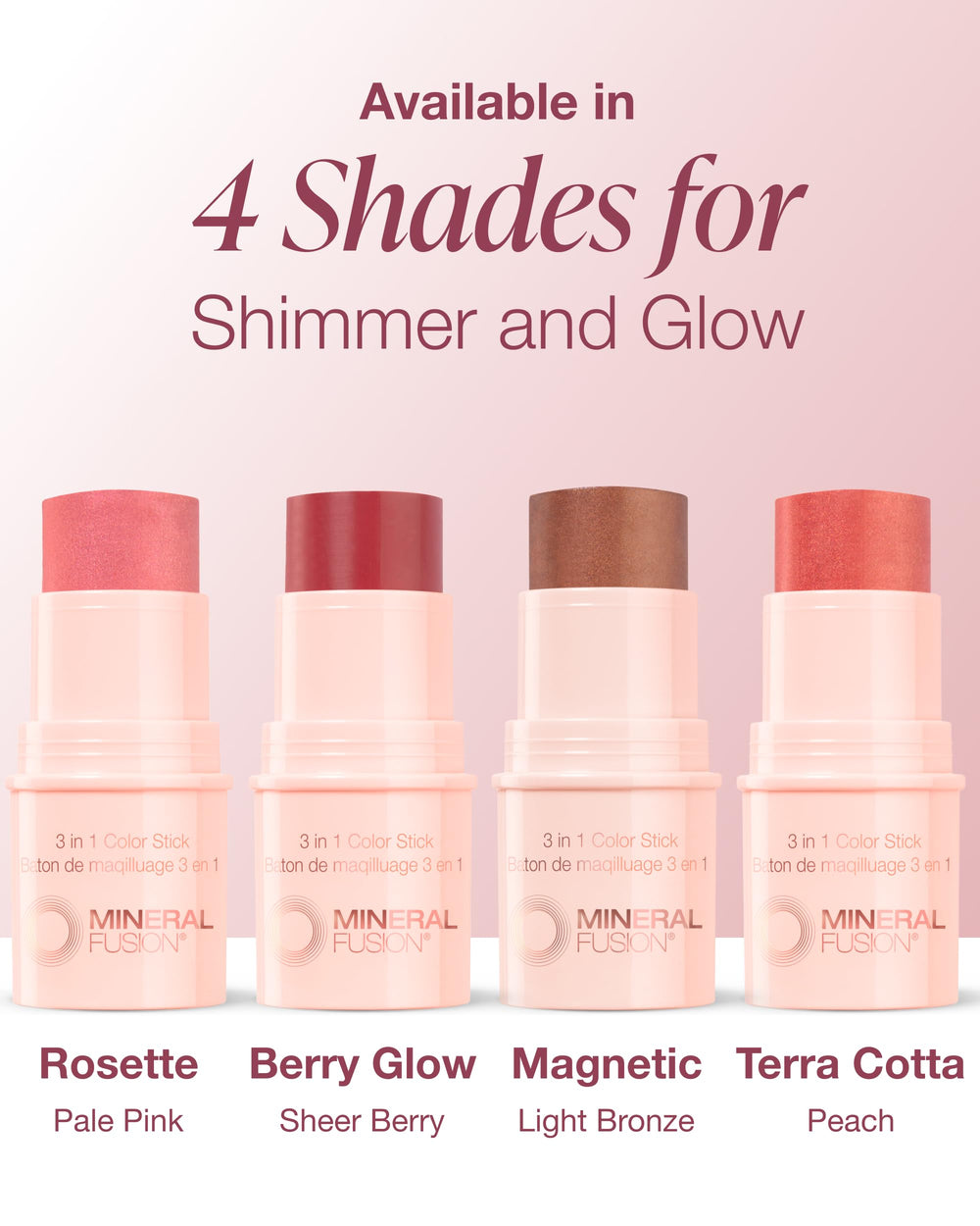 Mineral Fusion Color Stick Berry Glow packaging showcases travel-friendly twist design