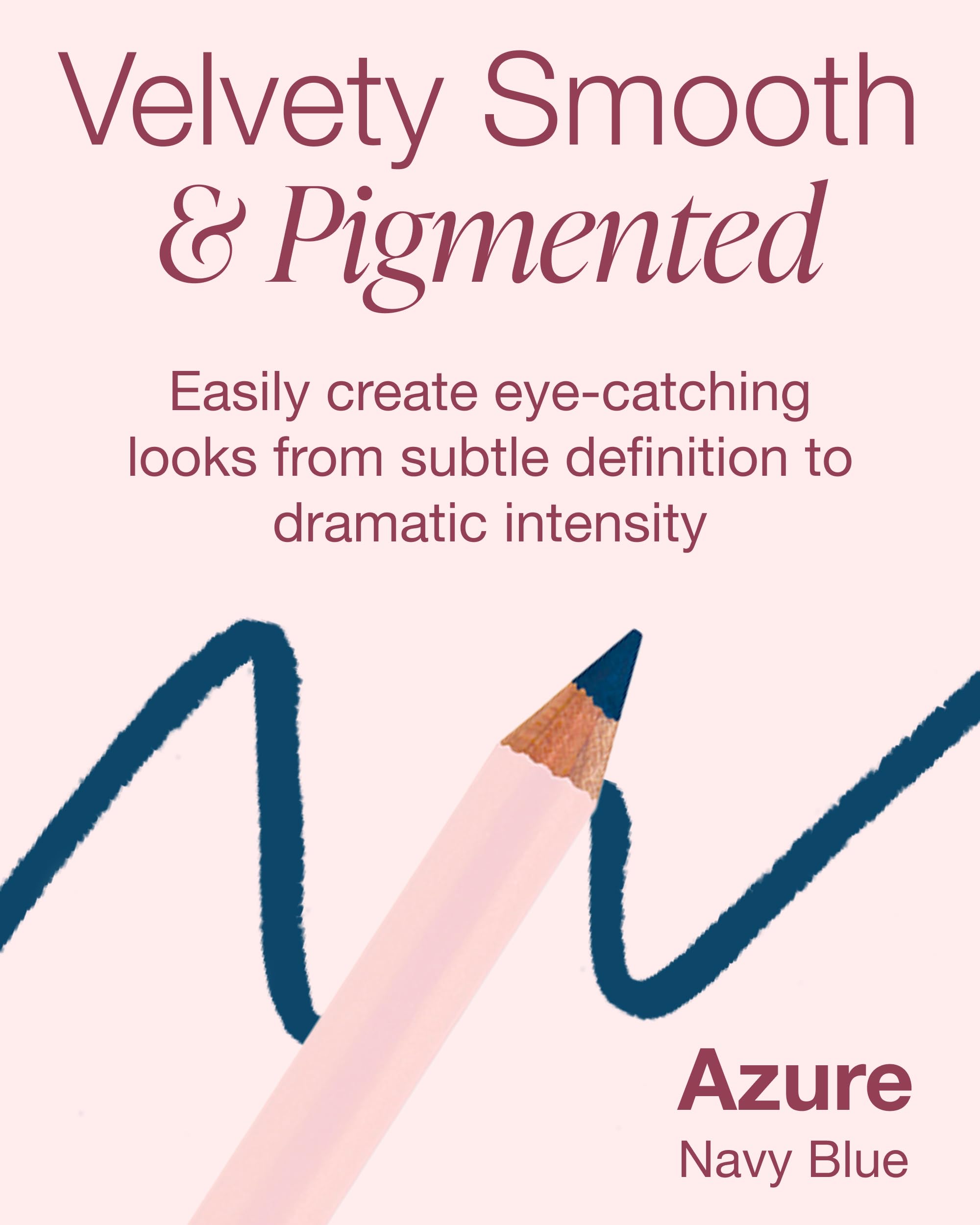Mineral Fusion Eye Pencil Navy Azure close-up tip highlights smooth, precise line