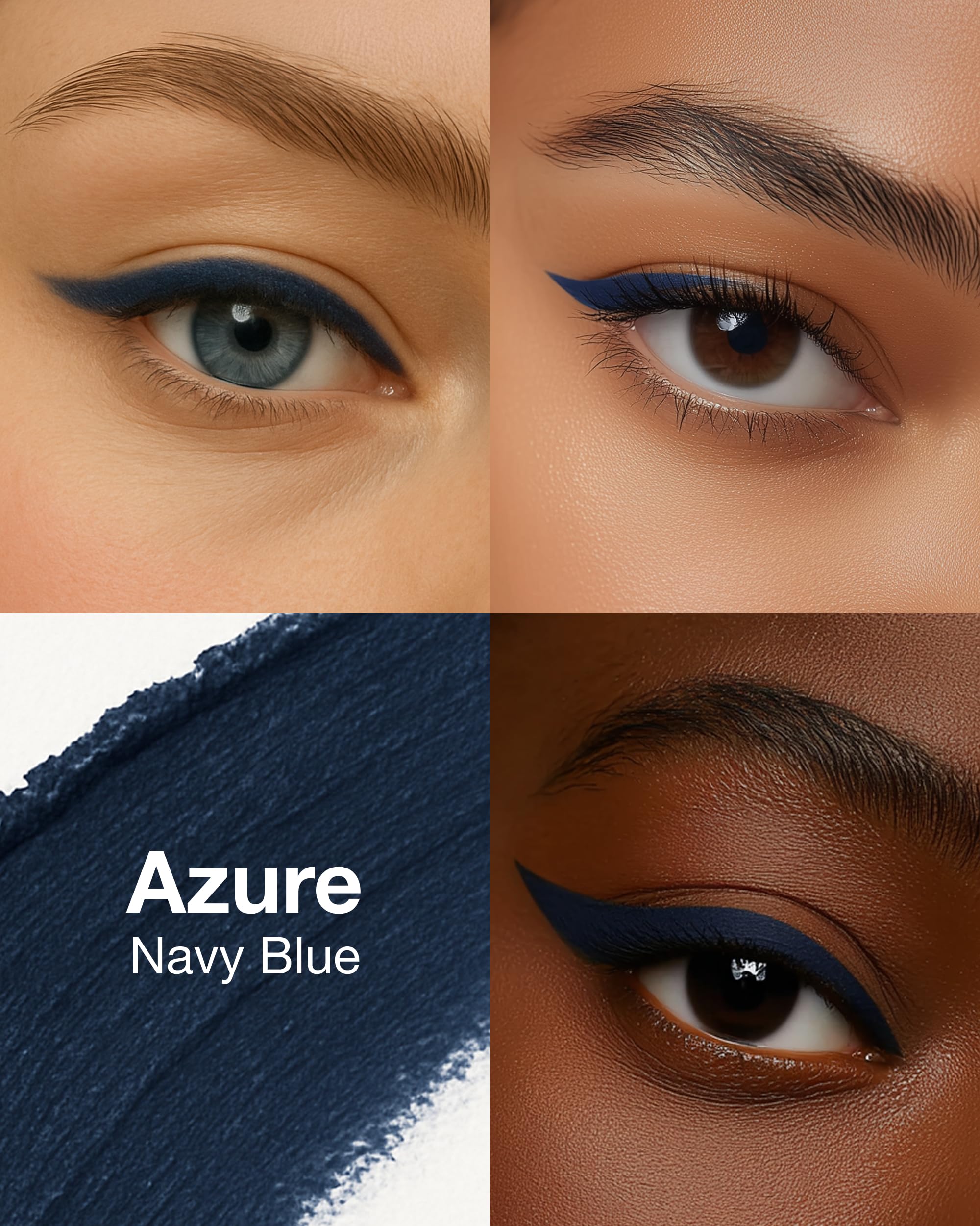 Mineral Fusion Eye Pencil Navy Azure applied on eye shows easy definition