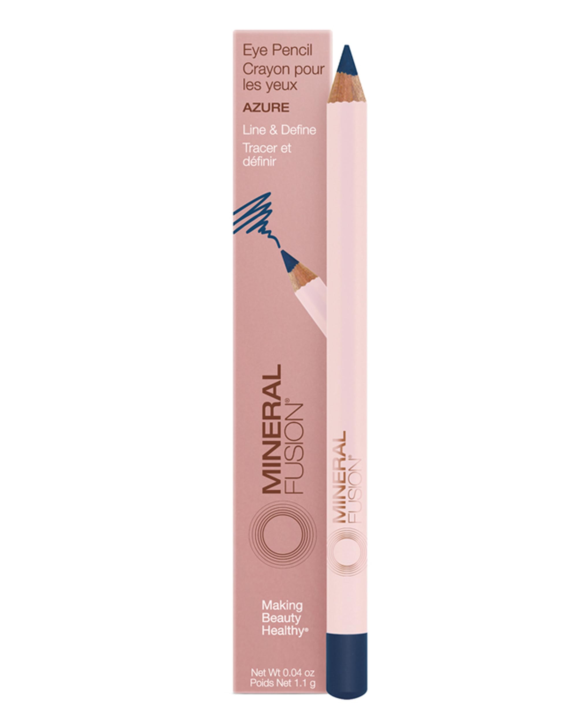 Mineral Fusion Eye Pencil Navy Azure packaging shows eco-friendly packaging in clean beauty style
