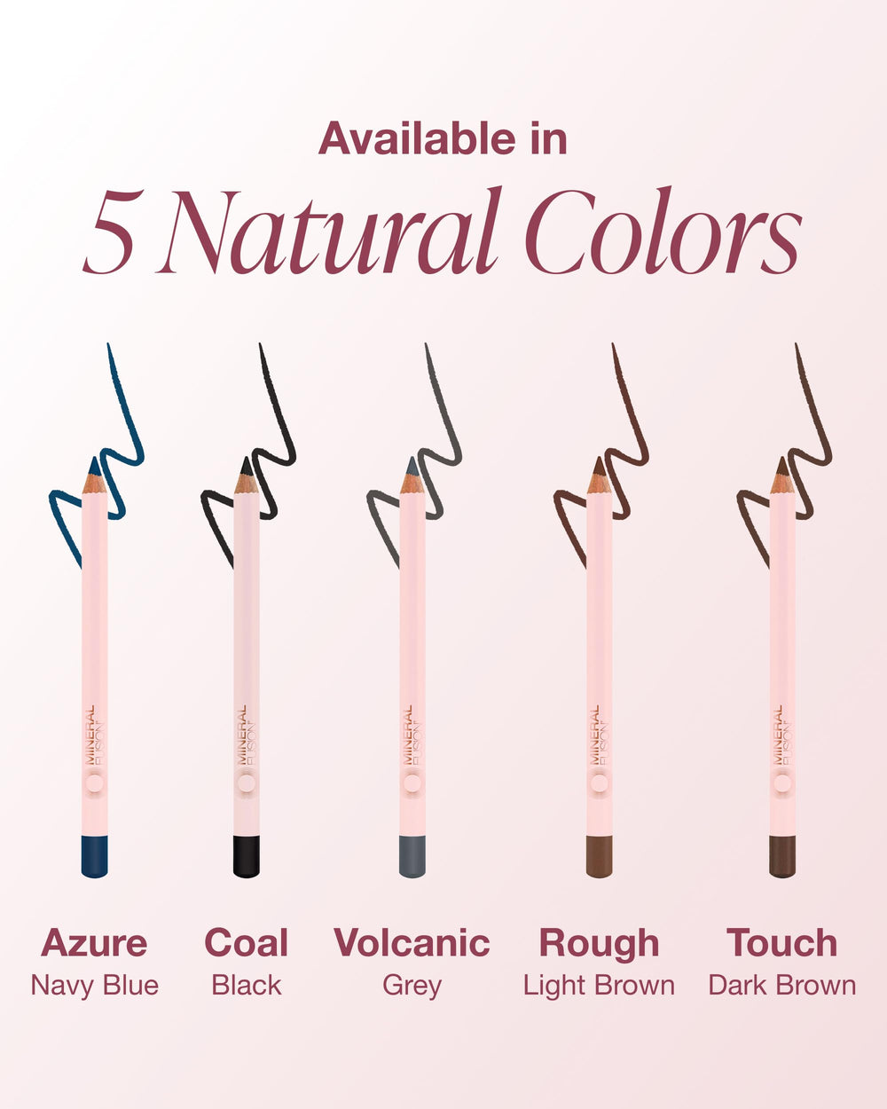 Mineral Fusion Eye Pencil Navy Azure quick-start steps illustrate easy use