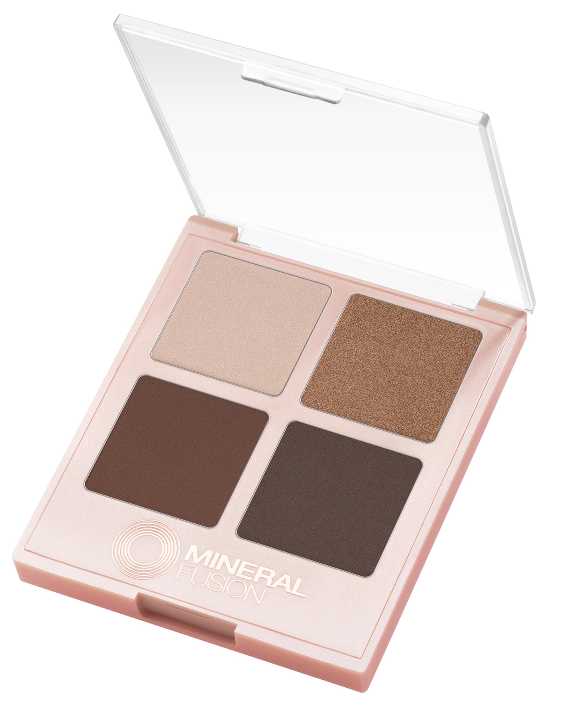 Mineral Fusion Eyeshadow Palette Coffee Break closeup highlights rich pigment for versatile day-to-night looks