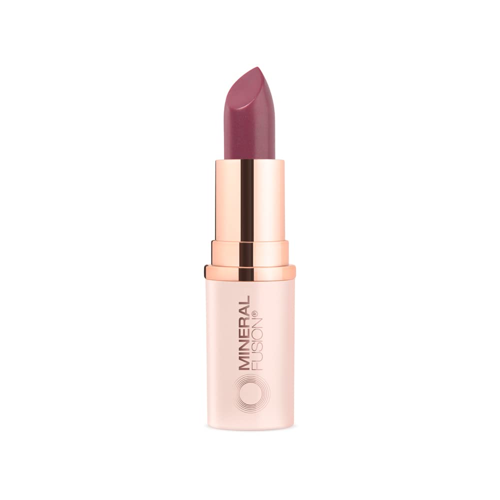 Mineral Fusion Lipstick Alluring packaging highlights USA-made, clean beauty in eco-friendly packaging.