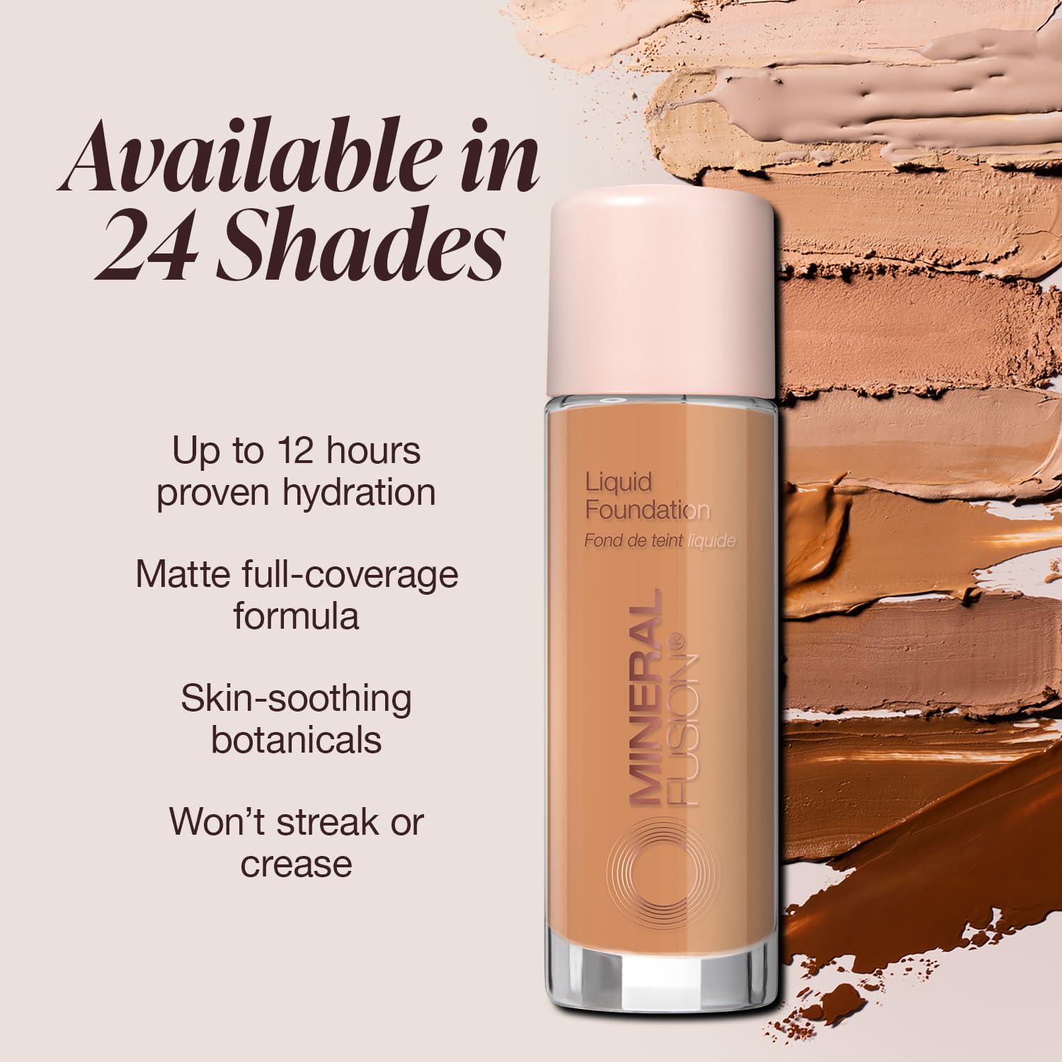 Mineral Fusion liquid foundation Cool 2 Light swatches on arm for shade matching.