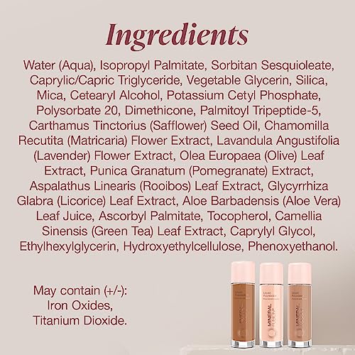 Mineral Fusion liquid foundation USA-made label communicates clean beauty.