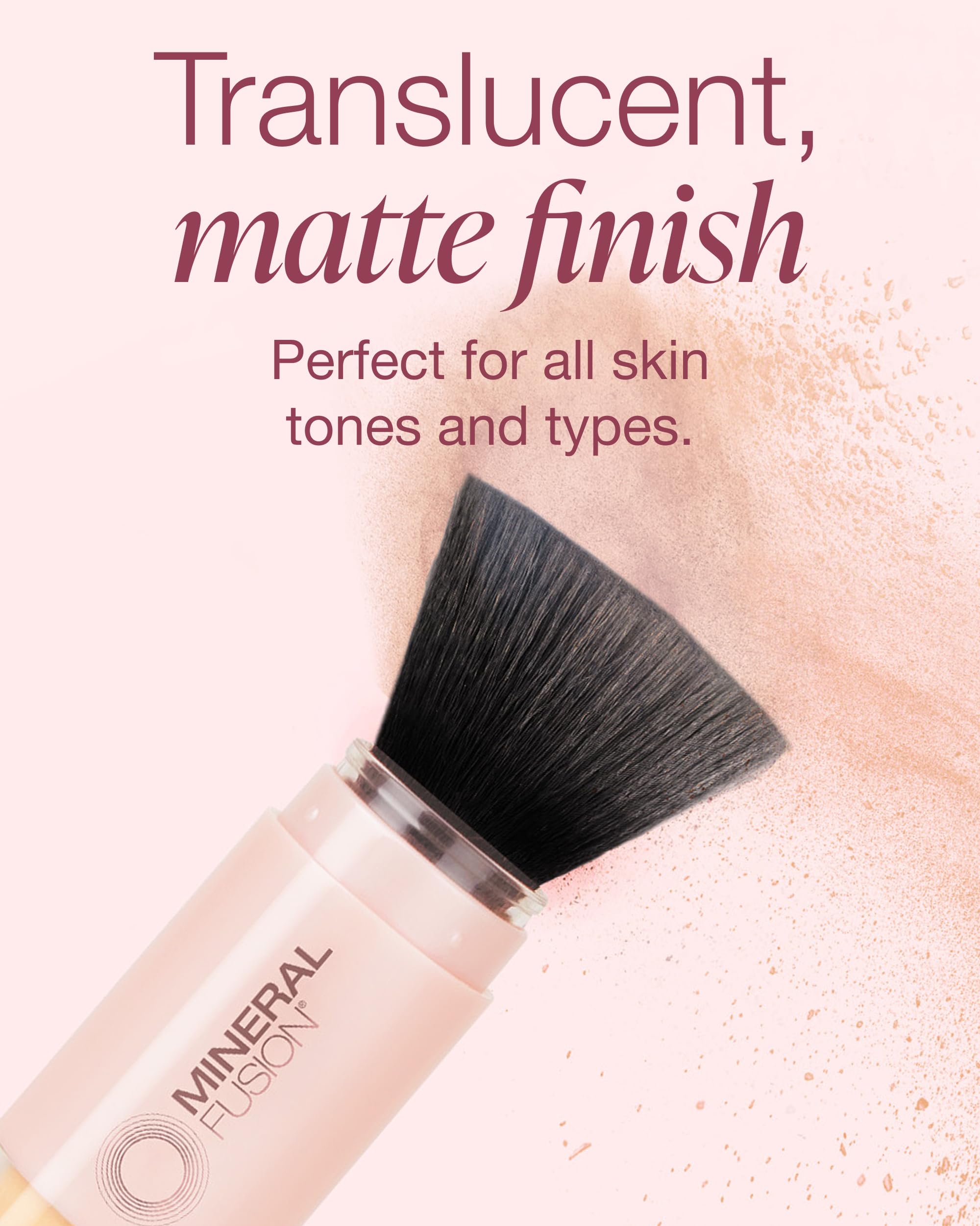Mineral Fusion micronized mineral blend shown on sensitive skin for a seamless look.