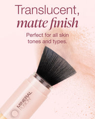 Mineral Fusion micronized mineral blend shown on sensitive skin for a seamless look.