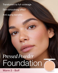 Mineral Fusion foundation brush applying powder for easy blend and buildable coverage