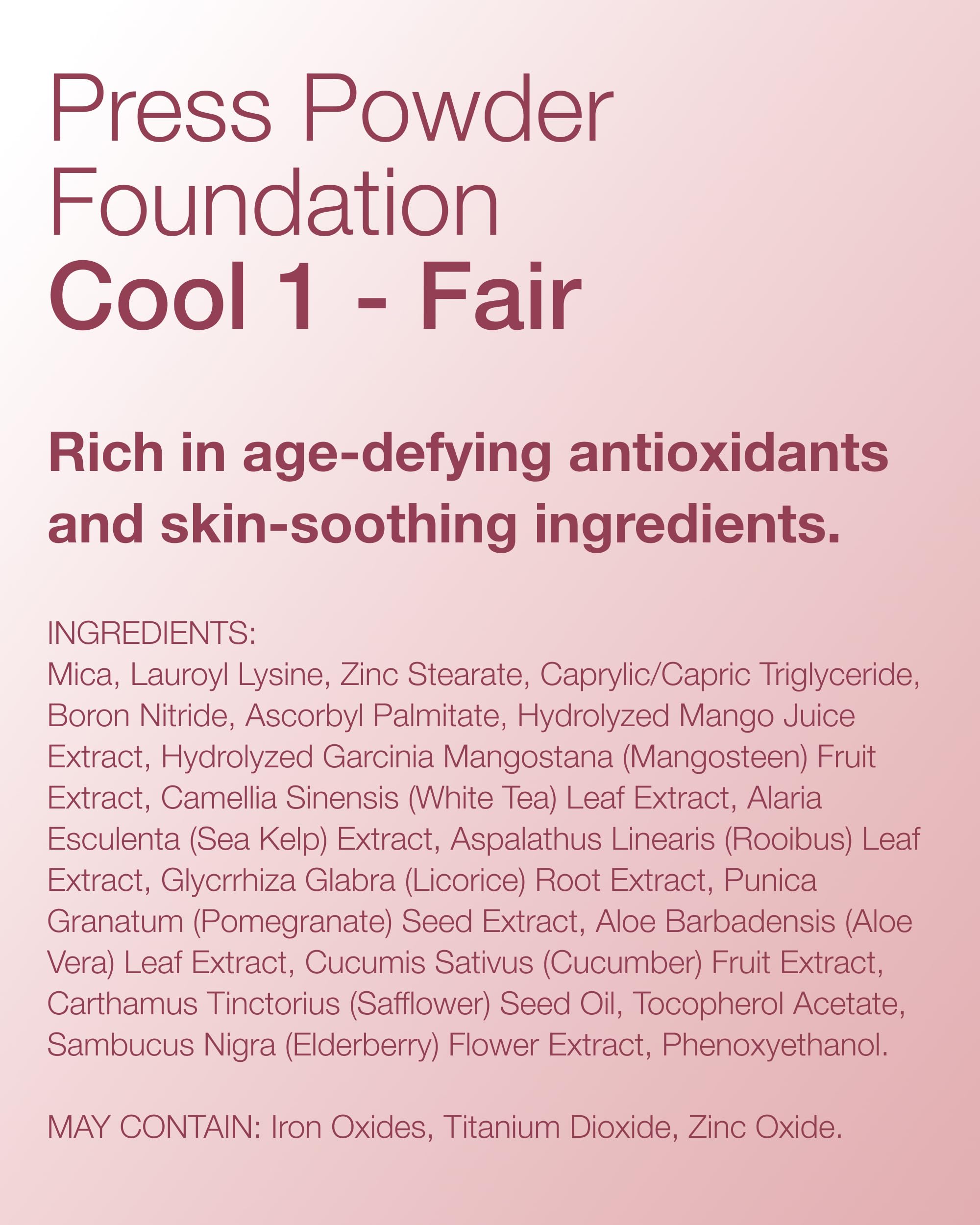 Mineral Fusion pressed powder foundation on fair skin with pink undertones.