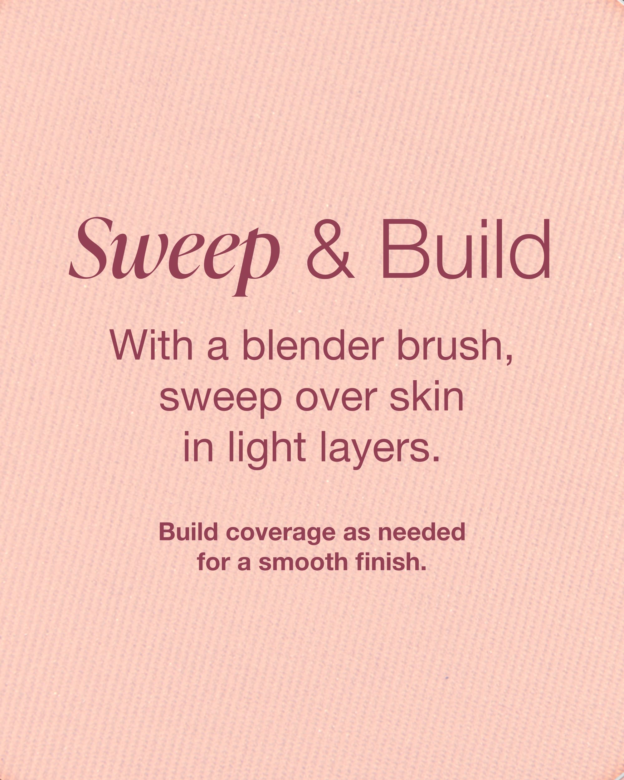 Mineral Fusion pressed powder foundation radiant matte finish on skin.