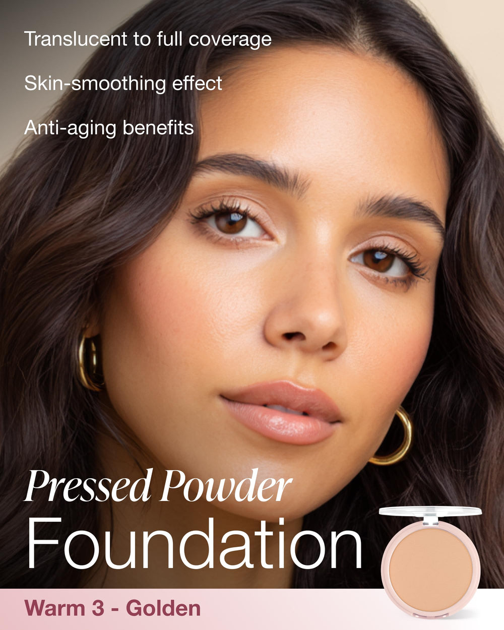 Mineral Fusion pressed powder foundation talc-free packaging close-up highlights clean beauty benefits.
