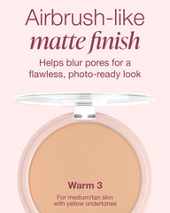 Mineral Fusion pressed powder foundation yellow undertones swatch demonstrates natural color match for warm skin.