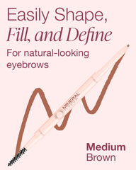 Mineral Fusion retractable brow pencil angled tip closeup for precise hair-like strokes