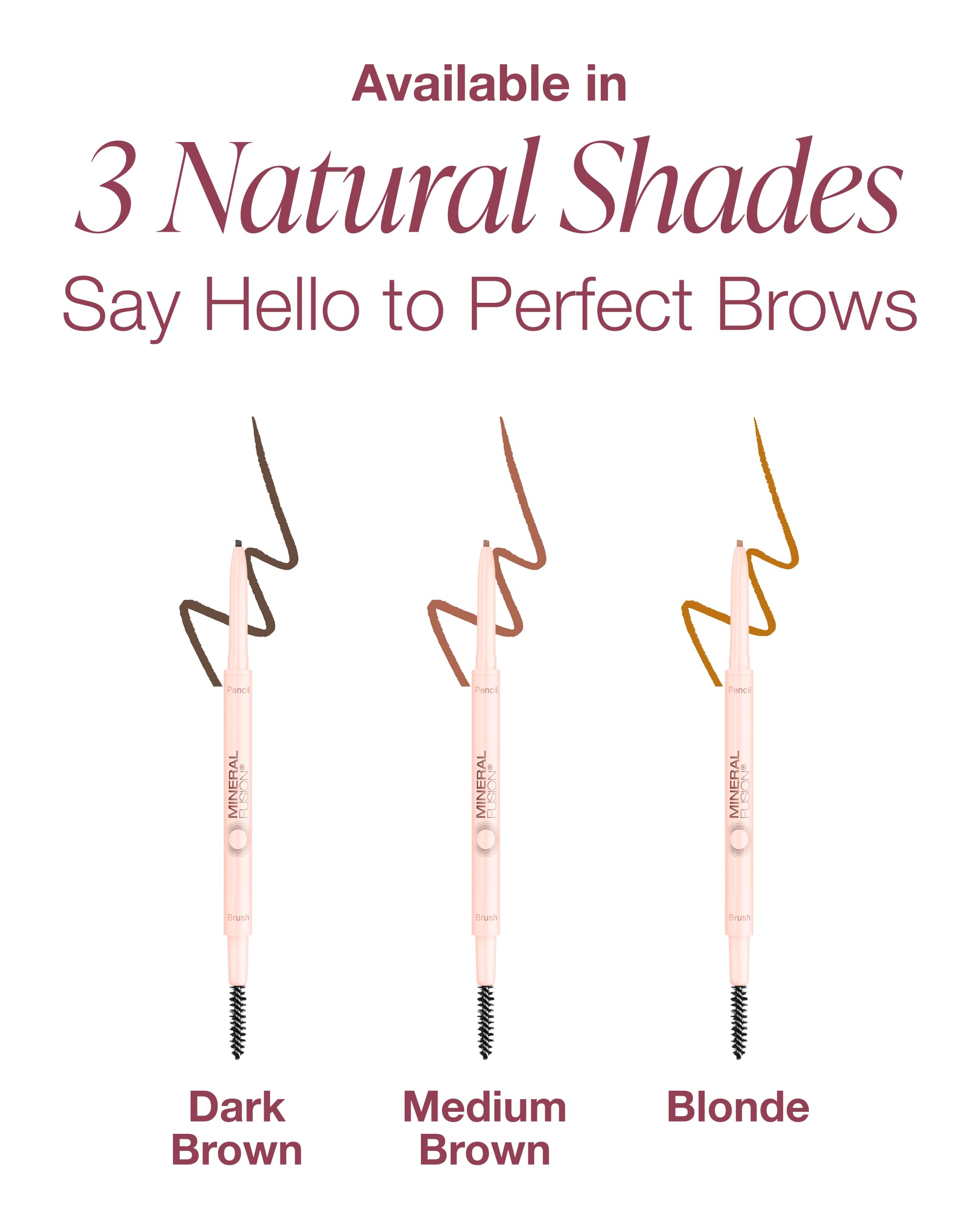Mineral Fusion retractable brow pencil Blonde velvet pigment delivers soft, lasting color
