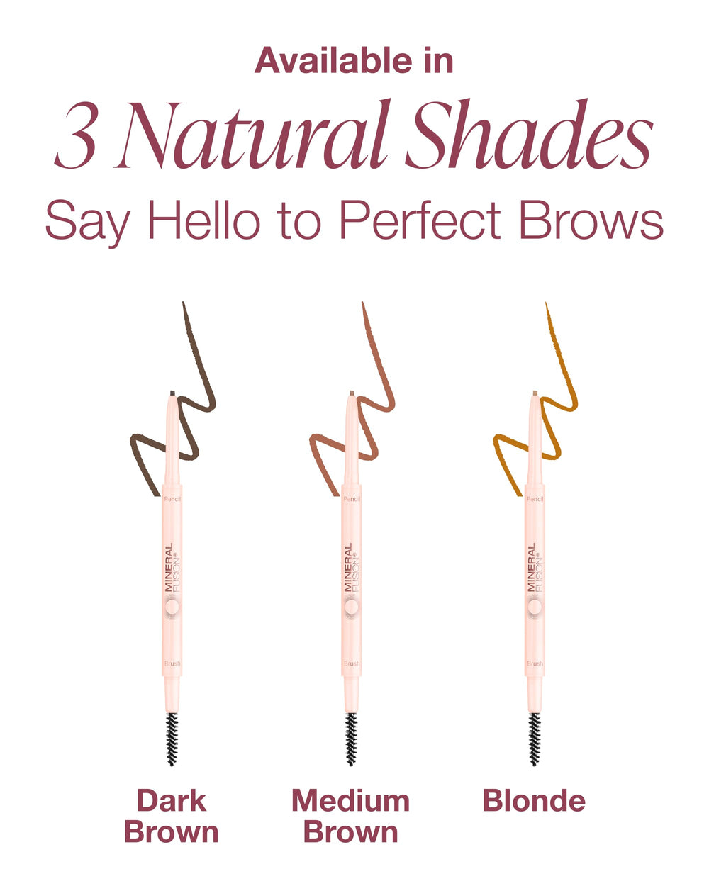 Mineral Fusion retractable brow pencil Blonde velvet pigment delivers soft, lasting color