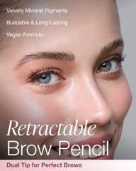Mineral Fusion retractable brow pencil Blonde spoolie end for easy blending of brows