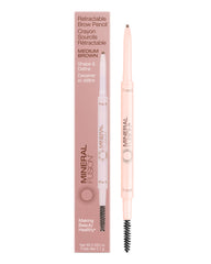 Mineral Fusion retractable brow pencil medium brown cap on for precise definition