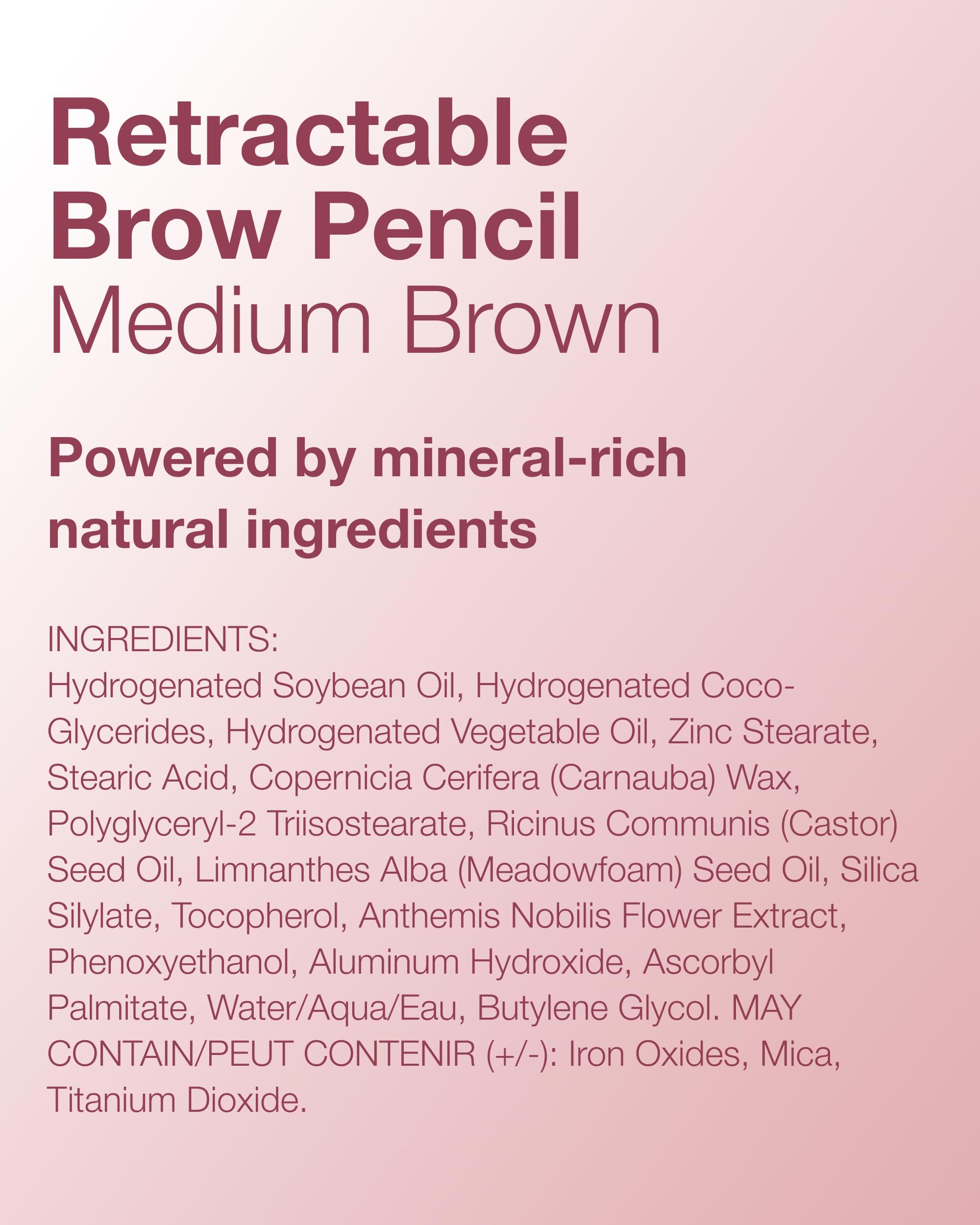 Mineral Fusion retractable brow pencil vegan formula gentle on skin
