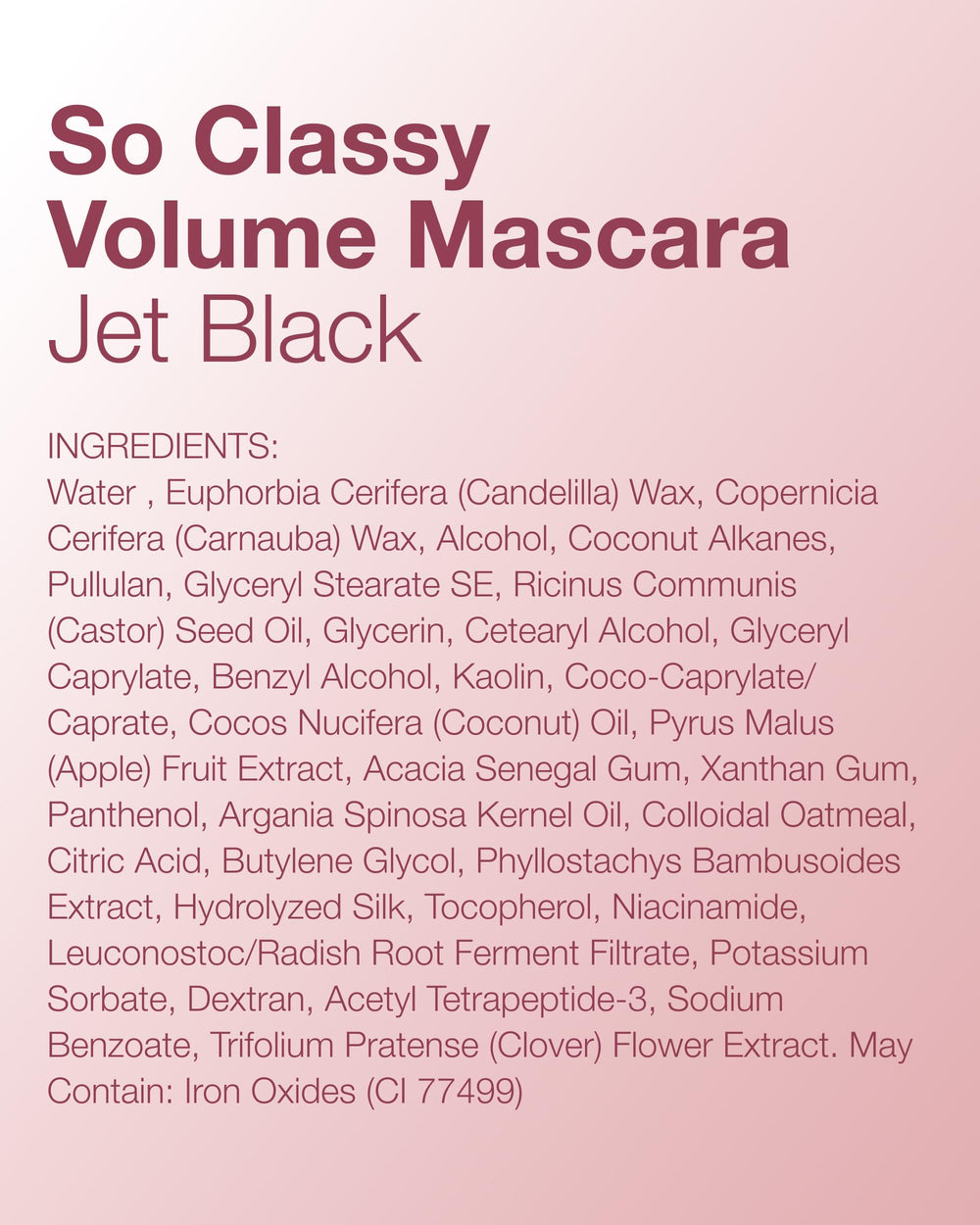 Mineral Fusion So Classy Volume Mascara Black offers smudge-proof wear all day