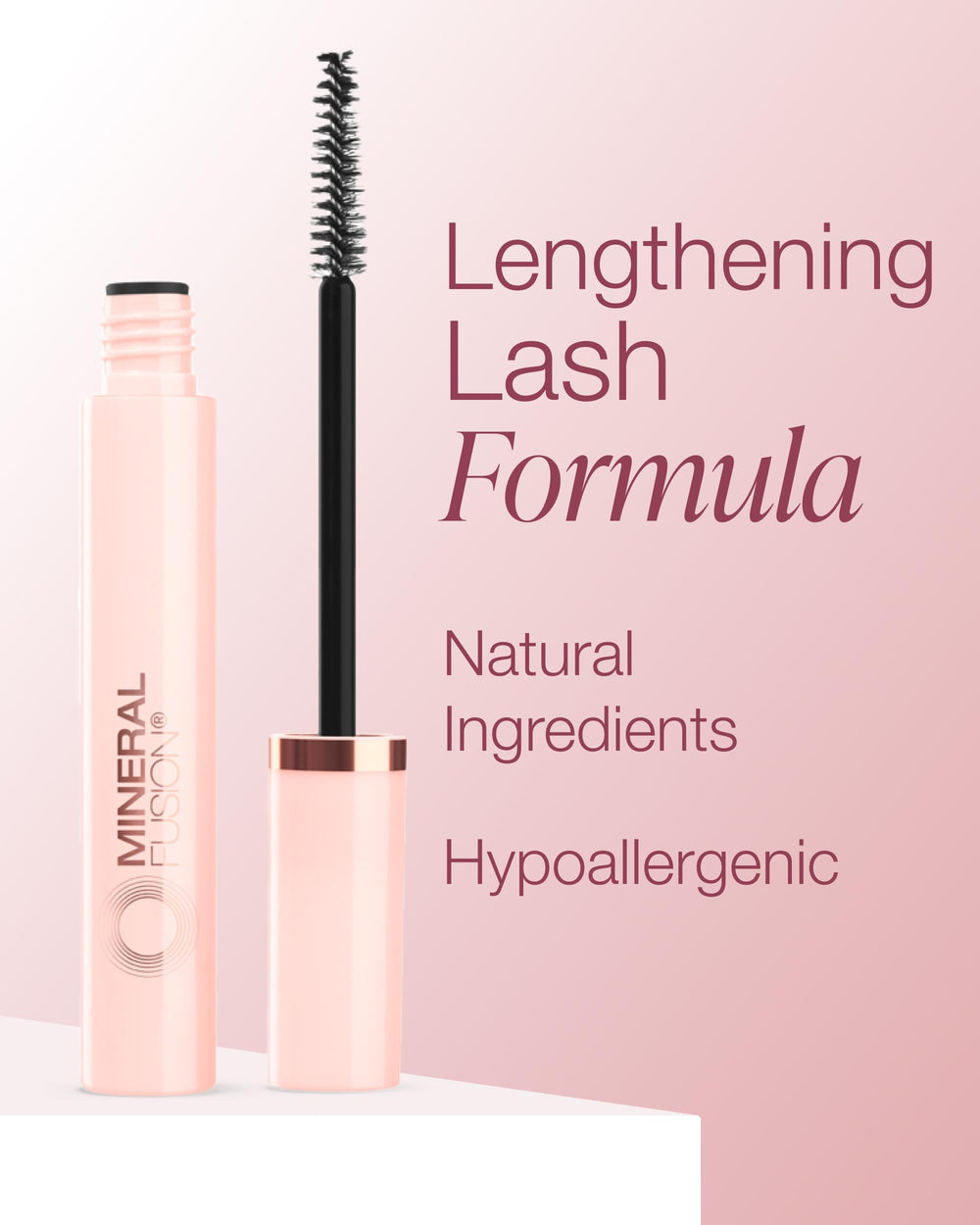 Mineral Fusion So High lashes lengthened for natural daytime look