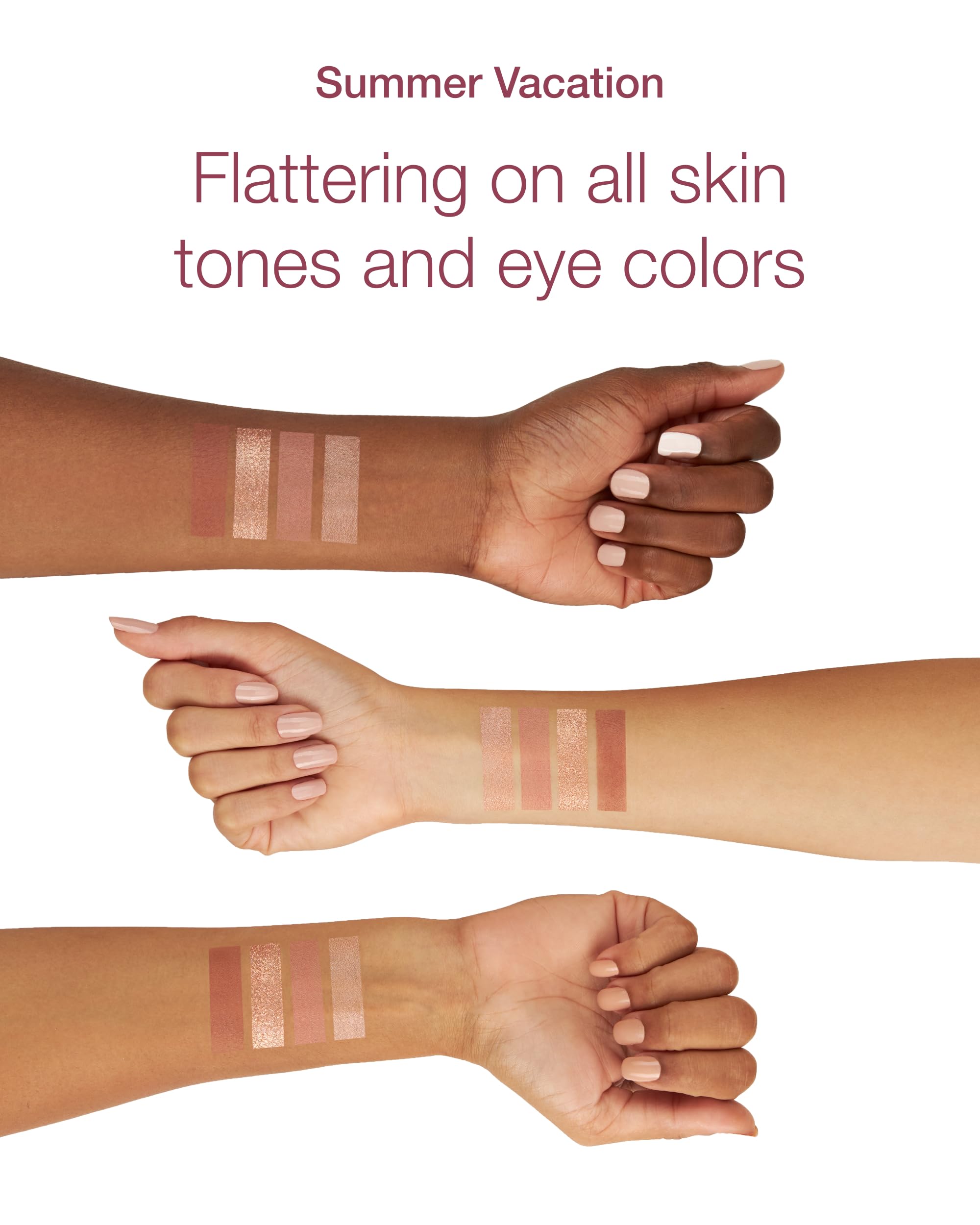 Mineral Fusion Summer Vacation satin shade swatch adds subtle glow for polished lids