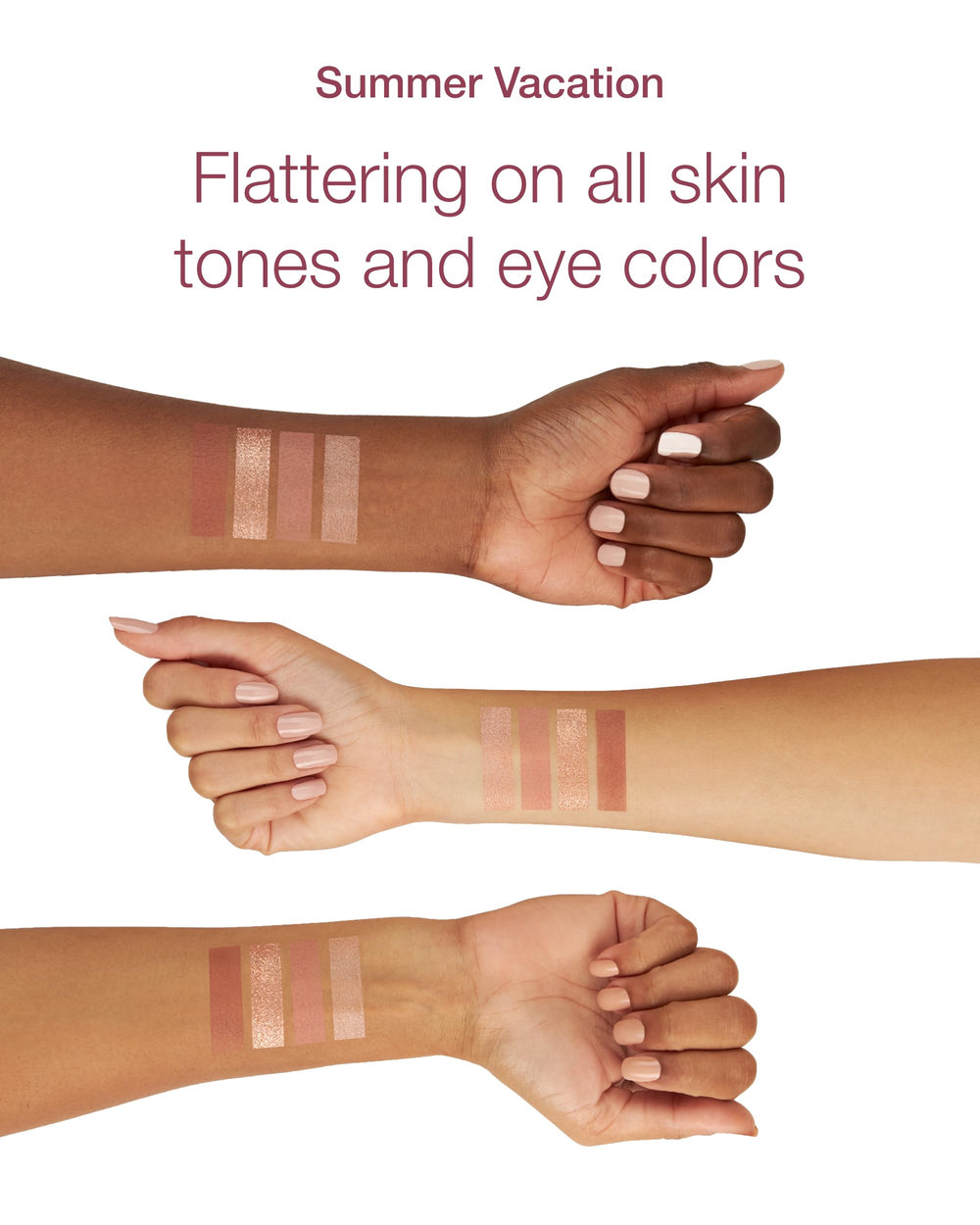 Mineral Fusion Summer Vacation satin shade swatch adds subtle glow for polished lids