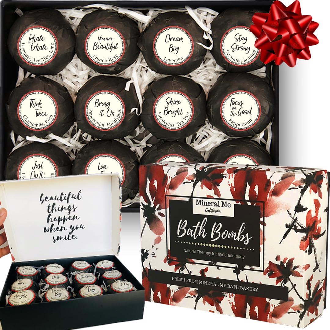 Mineral Me California bath bombs in assorted colors for spa-like relaxation ritual.