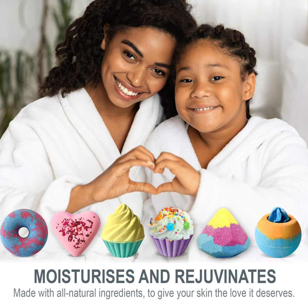 Mineral Me California bath bombs gift set colorful-bubbles showcases fizzy, scent-rich baths