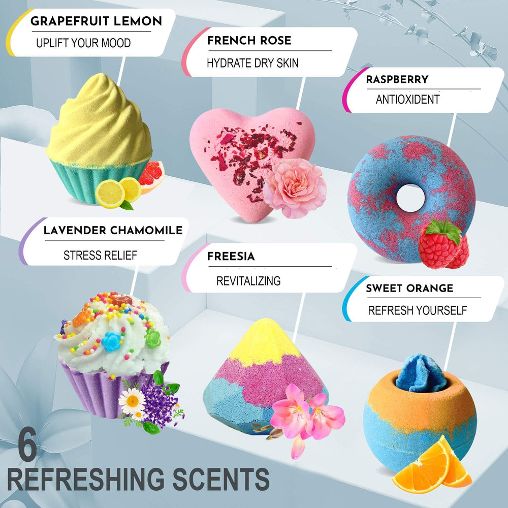 Mineral Me California bath bombs gift set donut-bomb adds vibrant color bursts for a kid-friendly soak