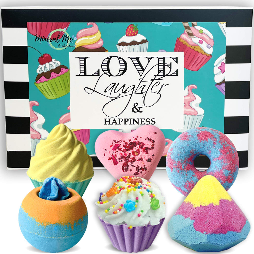 Mineral Me California bath bombs gift set gift-box-ready packaging suitable for gifting during holidays