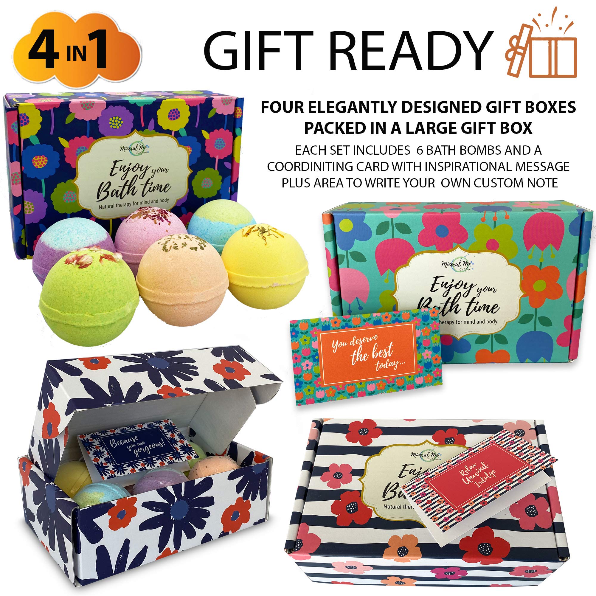 Mineral Me bath bombs wrapped individually for fresh, mess-free gifting