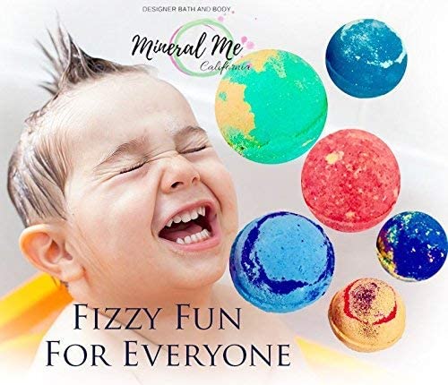Mineral Me California six-pack bath bombs designed for extended playtime.