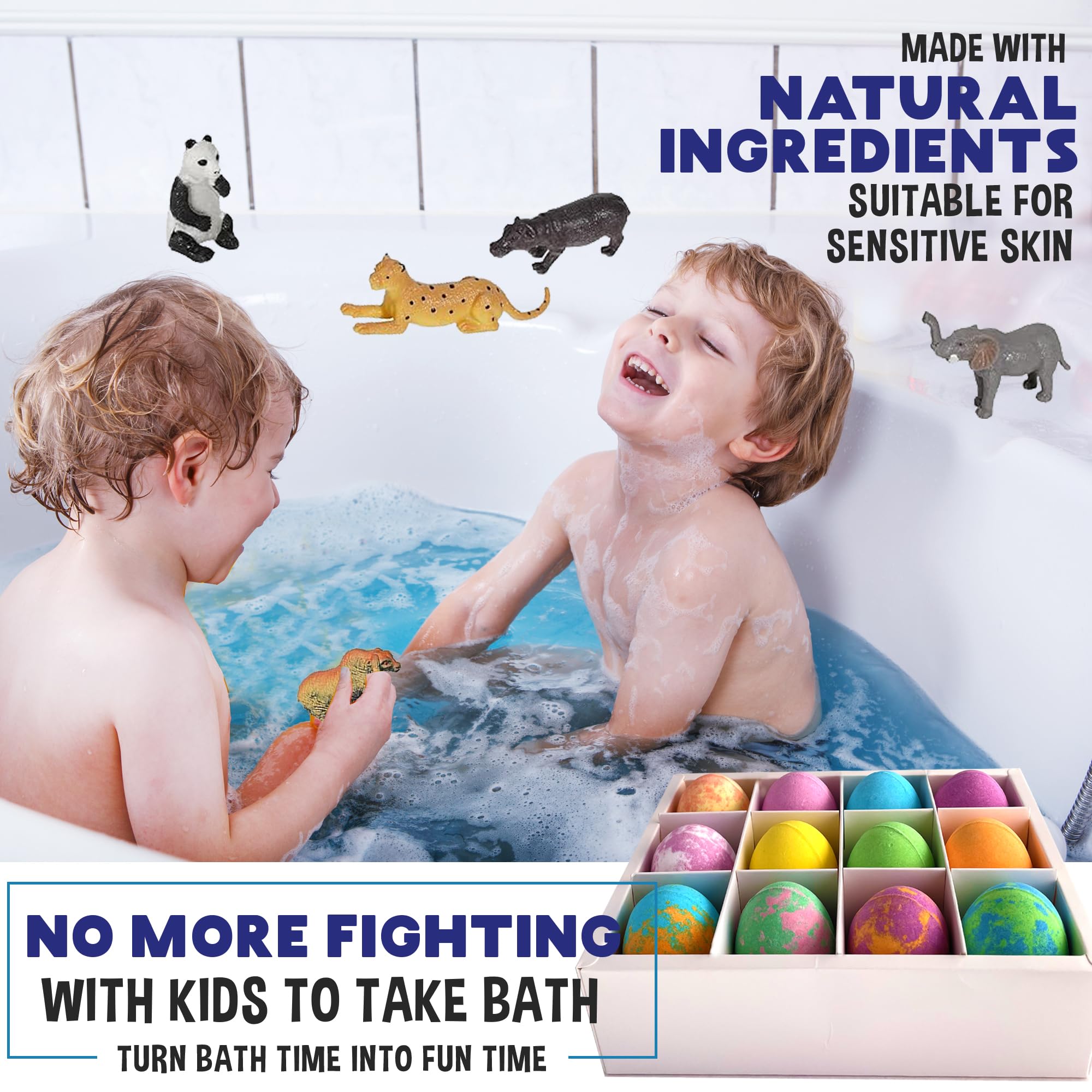 Mineral Me California bath bomb fizz and bubbles create a lively rainbow bath.