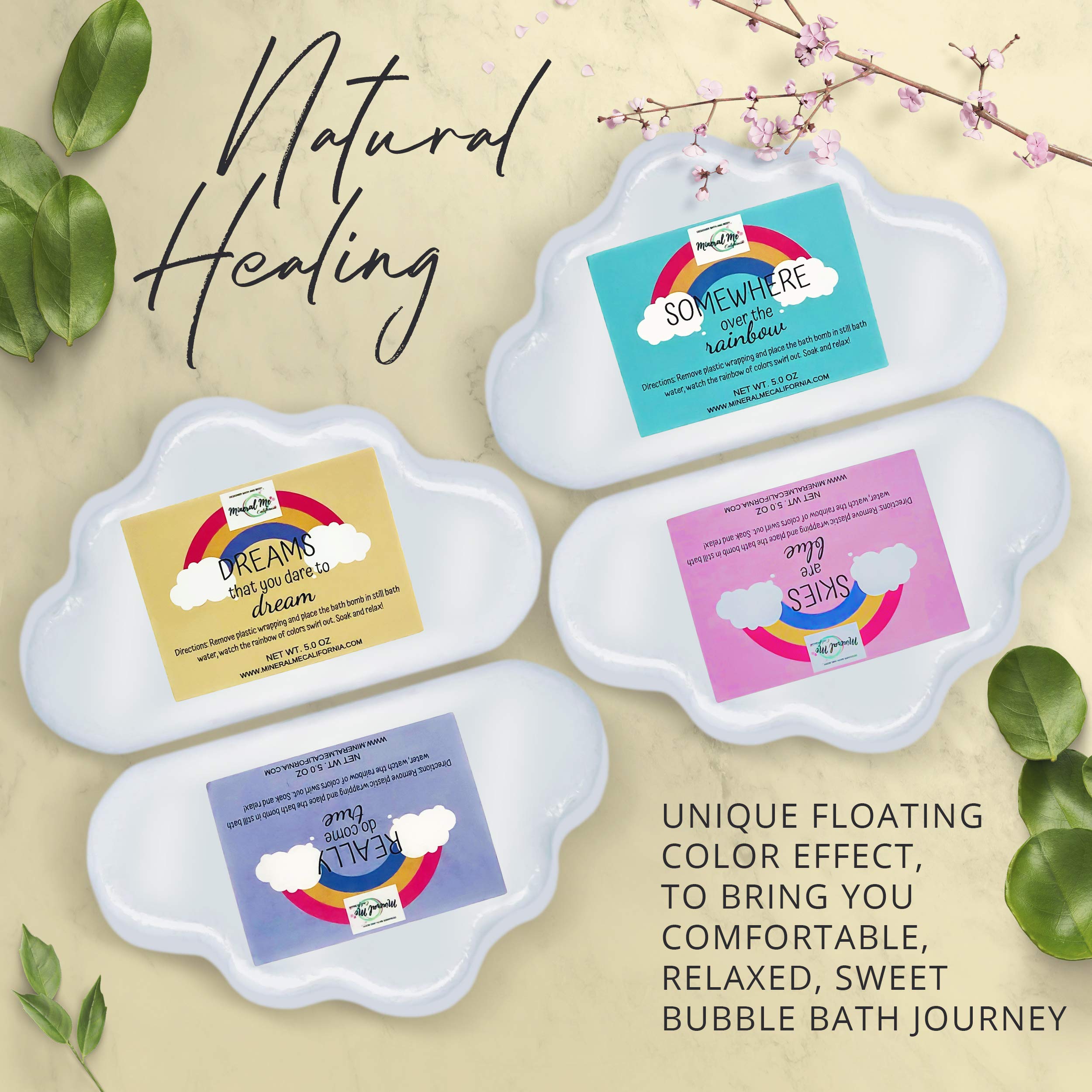Mineral Me California Rainbow Cloud BathBomb offers bath time fun for all ages.