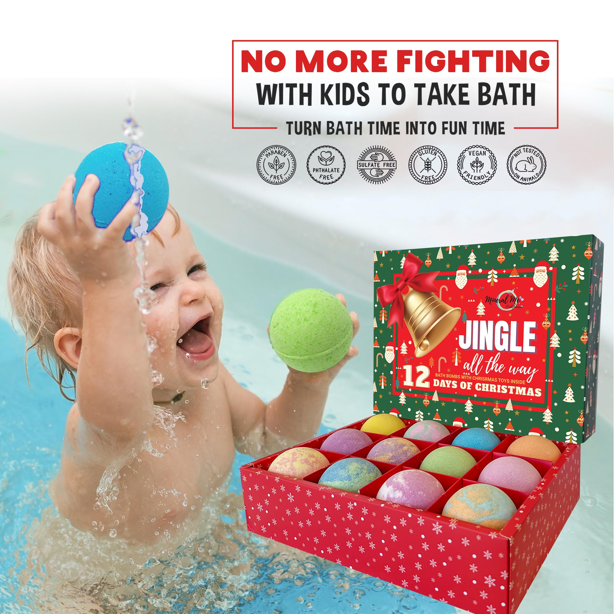 Mineral Me California bath bombs come gift-ready packaging for Christmas gifting
