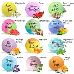 Mineral Me California inspirational bath bomb featuring quotes for daily motivation.