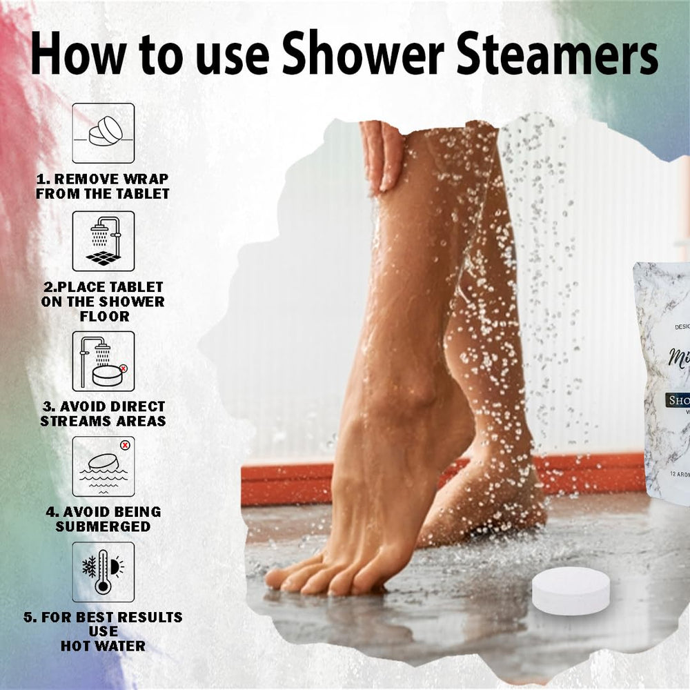 Mineral Me California rose lavender shower steamer promotes evening relaxation.